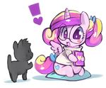  book bottomless cat chibi clothing cutie_mark ende equine eyewear feline female friendship_is_magic fur glasses hair horn horse mammal multi-colored_hair my_little_pony pink_fur pony princess_cadance_(mlp) purple_eyes shirt winged_unicorn wings young 