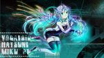  aqua_hair boots bridal_gauntlets character_name copyright_name green_eyes hatsune_miku highres long_hair mariwai_(marireroy) solo thigh_boots thighhighs twintails very_long_hair vocaloid 