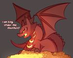  cute dragon english_text gold hobbit j._r._r._tolkien lifeloser male open_mouth red_eyes scalie smaug solo text the_hobbit wings 