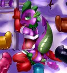  absurd_res animal_genitalia anus balls blush buttplug christmas disembodied_penis dragon equine erection friendship_is_magic green_eyes hi_res holidays horse horsecock imminent_rape male mammal my_little_pony nude penis pony saurian_(artist) scalie sex_toy spike_(mlp) 