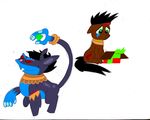  ahuizotl aztec blue_belly blue_stomach canine cub emerald feral general: gift handband hands invalid_tag jewelry original_character pony_oc ring smile thieving toon-n-crossover young 