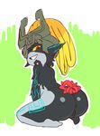  anus ass grin helmet huge_ass imp long_hair midna naughty_face neon_trim noill nude one_eye_covered orange_hair pointy_ears pussy red_eyes ribbon smile solo the_legend_of_zelda the_legend_of_zelda:_twilight_princess yellow_sclera 