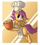  anthrofied apron breasts cloth clothed clothing cook equine female food friendship_is_magic fur hair horse mammal my_little_pony orange_fur pegasus pixel_art purple_eyes purple_hair scootaloo_(mlp) smile solo tg-0 wings young 