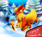  2013 blush candyfoxy canine_penis christmas christmas_tree christmass cum cum_in_mouth cum_inside eeveelution fellatio female feral flareon gift glaceon group holidays internal jolteon knot legs_up lying male nintendo on_back oral oral_sex outside penetration penis pok&eacute;mon sex snow straight threesome tree video_games 