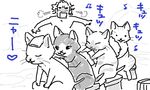  cat chair feline human mammal monster_hunter sauna towel video_games vingo 