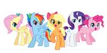  equine fluttershy_(mlp) friendship_is_magic group horn horse kilala97 mammal my_little_pony pegasus pinkie_pie_(mlp) pony rainbow_dash_(mlp) rarity_(mlp) smile unicorn wings 