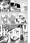  bell_(oppore_coppore) comic folded_ponytail greyscale hat hibiki_(kantai_collection) ikazuchi_(kantai_collection) inazuma_(kantai_collection) kantai_collection kidnapping long_hair monochrome multiple_girls pleated_skirt school_uniform serafuku skirt toyota_hiace translated 