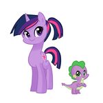 dragon duo equine friendship_is_magic horse kilala97 mammal my_little_pony pony smile spike_(mlp) twilight_sparkle_(mlp) young 