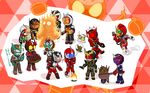  6+boys bell bonfire boxers compound_eyes crossed_arms doughnut fire flame food kamen_rider kamen_rider_accel kamen_rider_agito kamen_rider_agito_(series) kamen_rider_black_rx kamen_rider_black_rx_(series) kamen_rider_blade_(series) kamen_rider_core kamen_rider_double kamen_rider_eiki kamen_rider_fourze kamen_rider_fourze_(series) kamen_rider_garren kamen_rider_hibiki kamen_rider_hibiki_(series) kamen_rider_kabuki kamen_rider_kuuga kamen_rider_kuuga_(series) kamen_rider_ooo kamen_rider_ooo_(series) kamen_rider_ryuga kamen_rider_ryuki kamen_rider_ryuki_(series) kamen_rider_super-1 kamen_rider_super-1_(series) kamen_rider_w kamen_rider_wizard kamen_rider_wizard_(series) leaf mask multiple_boys redol roborider sweet_potato tailcoat tajador_(ooo_combo) trait_connection translated underwear utopia_dopant wheelbarrow 