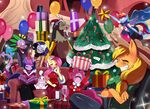  &lt;3 alcohol anthro applejack_(mlp) balloon beverage blonde_hair blue_eyes blue_feathers blue_skin blush book bottle buckteeth candy_cane christmas christmas_tree clothing cowbow_hat cowboy_hat discord_(mlp) draconequus dragon equine eyes_closed fangs feathers female fluttershy_(mlp) flying friendship_is_magic glass gloves green_eyes green_skin grin group hair hat hi_res holidays holly_(plant) horn horse inside jacket lagomorph laugh magic makeup male mammal mistletoe multi-colored_hair my_little_pony now one_eye_closed open_mouth pants pegasus pink_hair pinkie_pie_(mlp) pony purple_eyes purple_skin rabbit rainbow_dash_(mlp) rainbow_hair rarity_(mlp) reptile scalie shirts sitting sleeping smile sofa spike_(mlp) sssonic2 teeth tight_clothing tree unicorn wine wings yellow_skin 