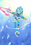  android boots helmet leviathan_(rockman) polearm rockman rockman_zero shigehiro_(hiroi_heya) smile solo weapon 