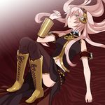  bad_id bad_pixiv_id boots emdo_(norabbit) long_hair megurine_luka pink_hair solo thighhighs vocaloid 