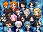  5girls 6+boys abarai_renji aizen_sousuke arrancar black_hair bleach blue_eyes blue_hair brown_eyes brown_hair chibi cute everyone eyes_closed green_eyes grimmjow_jaegerjaquez grimmjow_jaggerjack hair_bun hair_pins hinamori_momo hitsugaya_toushirou ichimaru_gin inoue_orihime ishida_uryuu kuchiki_byakuya kuchiki_rukia kurosaki_ichigo kusajishi_yachiru matsumoto_rangiku multiple_boys multiple_girls orange_hair pink_hair red_hair sado_yasutora shinigami short_hair silver_hair spiked_hair suntail ulquiorra_cifer ulquiorra_schiffer white_hair yamada_hanatarou yasutora_sado 