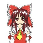  brown_eyes brown_hair hakurei_reimu ribbon solo touhou wabi_(wbsk) 