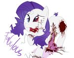  corpse engish_text english_text equine female friendship_is_magic gore hair heterochromia horn innards intestines mammal my_little_pony nightmare_fuel open_mouth plain_background purple_hair rarity_(mlp) simple_background solo text thegalen unicorn white_background white_body 