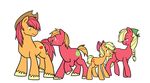  big_macintosh_(mlp) cowboy_hat cutie_mark equine eye_contact family female feral freckles friendship_is_magic group hat horse kilala97 male mammal mother_and_father my_little_pony original_character plain_background pony smile white_background 