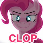  evil_grin female friendship_is_magic horse mammal my_little_pony pinkie_pie_(mlp) plain_background pony rape_face smile solo white_background 