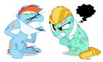  angry collar cone_of_shame elizabethan_collar equine eyes_closed female feral friendship_is_magic hi_res horse lightning_dust_(mlp) mammal my_little_pony pegasus pony rainbow_dash_(mlp) wings zutheskunk 