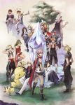  6+boys absurdres ace_(fft-0) armor black_hair blitzball blonde_hair brown_hair butz_klauser cape carrying cecil_harvey chocobo cloud_strife crystal dissidia_012_final_fantasy dissidia_final_fantasy everyone final_fantasy final_fantasy_i final_fantasy_ii final_fantasy_iii final_fantasy_iv final_fantasy_ix final_fantasy_type-0 final_fantasy_v final_fantasy_vi final_fantasy_vii final_fantasy_viii final_fantasy_x final_fantasy_xi final_fantasy_xii final_fantasy_xiii frioniel garnet_til_alexandros_xvii gloves green_hair hands_clasped heart helmet highres holding jacket lightning_farron looking_at_viewer looking_back meka_(totto18) moogle multiple_boys multiple_girls onion_knight own_hands_together pink_hair pointy_ears princess_carry scarf shantotto silver_hair sitting squall_leonhart standing star tidus tina_branford tree vaan warrior_of_light yuna_(ff10) zidane_tribal 