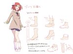  bad_id bad_pixiv_id blush boots casual coat hair_ornament looking_at_viewer love_live! love_live!_school_idol_project nishikino_maki open_mouth partially_translated purple_eyes red_hair short_hair smile solo translation_request ume_(plumblossom) 