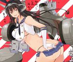  &gt;_&lt; :3 ass bad_id bad_pixiv_id bare_shoulders black_hair black_panties breasts butt_crack closed_eyes cosplay covered_nipples elbow_gloves gloves hair_ornament hand_on_hip highleg highleg_panties kantai_collection large_breasts long_hair miniskirt nagato_(kantai_collection) navel open_mouth panties rensouhou-chan safety_pin shimakaze_(kantai_collection) shimakaze_(kantai_collection)_(cosplay) skirt smile solo takemura_makoto_(hakushikei) thighhighs triangle_mouth tsurime twisted_torso undersized_clothes underwear |_| 