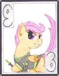  card cardstock clubs equine friendship_is_magic hair horse mammal my_little_pony pegasus playing_card pony scootaloo_(mlp) smile sword the1king three weapon wings 
