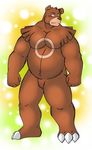  bear biceps brown_fur brown_nose chubby claws fur grizzly_bear looking_away male mammal musclegut muscles nintendo plain_background pok&#233;mon pok&eacute;mon rikitsu simple_background solo standing toe_claws ursaring video_games 