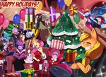  &lt;3 alcohol anthro applejack_(mlp) balloon beverage blonde_hair blue_eyes blue_feathers blue_skin blush book bottle buckteeth candy_cane christmas christmas_tree clothing cowboy_hat discord_(mlp) draconequus dragon equine eyes_closed fangs feathers female fluttershy_(mlp) flying friendship_is_magic glass gloves green_eyes green_skin grin group hair hat hi_res holidays holly_(plant) horn horse inside jacket lagomorph laugh magic makeup male mammal mistletoe multi-colored_hair my_little_pony now one_eye_closed open_mouth pants pegasus pink_hair pinkie_pie_(mlp) pony purple_eyes purple_skin rabbit rainbow_dash_(mlp) rainbow_hair rarity_(mlp) reptile scalie shirts sitting sleeping smile sofa spike_(mlp) sssonic2 teeth tight_clothing tree unicorn wine wings yellow_skin 