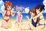  :d :o ;) absurdres alternate_hairstyle antenna_hair barefoot beach bikini black_eyes black_hair blue_bikini blue_eyes blush breasts brown_eyes brown_hair casual_one-piece_swimsuit chestnut_mouth cleavage cloud day double_bun fang feet frilled_swimsuit frills furukawa_hideki green_eyes hair_bun hair_ribbon highres hug hug_from_behind ichijou_hotaru kneeling koshigaya_komari koshigaya_natsumi legs long_hair medium_breasts miyauchi_renge multiple_girls non_non_biyori nyantype o-ring o-ring_bottom ocean official_art old_school_swimsuit one-piece_swimsuit one_eye_closed open_mouth outdoors pink_swimsuit popsicle_stick purple_hair red_bikini ribbon scan school_swimsuit short_hair sideboob sky smile swimsuit water white_ribbon yuri 