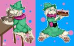  anthro cake caprine clothed clothing cooking deltarune feet fluffy food goat grasky mammal paws ralsei solo toes 