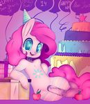  apple balloons blue_eyes cake cock_ring dickgirl equine food friendship_is_magic fruit fur gift hair hat holidays horse intersex looking_at_viewer mammal my_little_pony new_year party_hat penis pink_fur pink_hair pinkie_pie_(mlp) pony presents smile solo tesuai 
