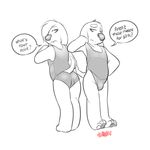  ambiguous_gender back_turned brian_griffin bulge butt canine digital dog duo family_guy humanoid jasper male mammal mewdles one-piece_swimsuit opencanvas seth-iova swimsuit 