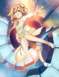  blonde_hair blue_eyes falling highres kingdom_hearts namine sandals short_hair solo stairs teiruzukingudamu 