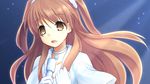  :d brown_eyes brown_hair choker fuyuki_koko gloves long_hair microphone ogiso_setsuna open_mouth smile solo two_side_up white_album_2 