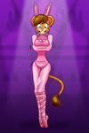  anthro ballerina ballet ballet_slippers bdsm bondage bound breasts cleavage clothed clothing en_pointe feline female jasentamiia latexification leotard lion mammal rabbit_ears rubber rubberization shiny straightjacket straitjacket stuck thigh_gap trapped 