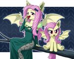  anthro anthrofied apple bat bat_pony bat_wings bats breasts cleavage clothed clothing cutie_mark dress duo elbow_gloves equestria_girls equine fangs female flutterbat_(eg) flutterbat_(mlp) fluttershy_(eg) fluttershy_(mlp) friendship_is_magic fruit fur gloves hair horse human hybrid legwear looking_at_viewer mammal messy_hair my_little_pony pegasus pink_hair pony red_eyes s sitting stockings tree tree_branch uotapo vampire wings 