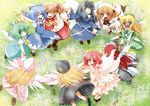  :p ankle_socks apron arm_holding asymmetrical_hair black_hair blonde_hair blue_eyes blue_hair blush brown_eyes cheek-to-cheek chestnut_mouth cirno commentary_request daiyousei dress drill_hair eiyuu_(eiyuu04) fairy_maid fairy_wings field flower flower_field flying full-face_blush grass green_eyes green_hair hair_ribbon hat headdress highres holding_hands ice ice_wings interlocked_fingers juliet_sleeves leg_up lily_black lily_white long_hair long_sleeves looking_at_another looking_at_viewer luna_child maid_headdress multiple_girls nameless_fairy no_socks obi one_eye_closed orange_hair pink_hair puffy_sleeves red_eyes red_hair ribbon sash shoes short_hair short_sleeves side_ponytail skirt skirt_set smile star_sapphire sunflower_fairy sunny_milk tears tongue tongue_out touhou twin_drills twintails waist_apron wavy_mouth wings 