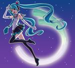  aqua_eyes aqua_hair asami_(undoundo) back_bow bishoujo_senshi_sailor_moon boots bow cosplay double_bun elbow_gloves gloves hatsune_miku long_hair necktie open_mouth parody sailor_senshi_costume sailor_senshi_uniform skirt solo spring_onion thigh_boots thighhighs twintails very_long_hair vocaloid white_gloves 