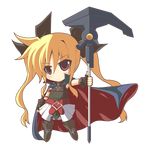  bad_id bad_pixiv_id bardiche belt blonde_hair boots cape chibi fate_testarossa fingerless_gloves full_body gloves hair_ribbon long_hair lyrical_nanoha mahou_shoujo_lyrical_nanoha mahou_shoujo_lyrical_nanoha_a's red_eyes ribbon rikumaru scythe solo thighhighs transparent_background twintails 