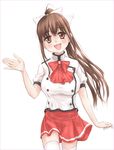  brown_eyes brown_hair kanda_aya long_hair original school_uniform serafuku solo thighhighs zettai_ryouiki 