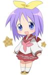  chibi hair_ribbon hiiragi_tsukasa lucky_star meiro_(yuu) ribbon solo 