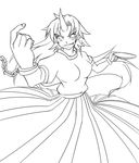  breasts chain cup greyscale horn hoshiguma_yuugi large_breasts long_hair monochrome sakazuki solo touhou wabi_(wbsk) 