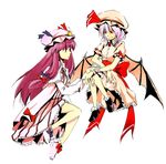  bat_wings blue_hair hat long_hair multiple_girls negom patchouli_knowledge purple_hair red_eyes remilia_scarlet ribbon short_hair touhou wings 