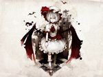  fangs highres red_eyes remilia_scarlet riku_(wana) solo touhou wings 