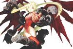  armor bangs bat_wings covered_navel final_fantasy final_fantasy_tactics floating_hair foreshortening gloves groin hair_over_one_eye head_wings highleg highleg_leotard leotard long_hair looking_at_viewer outstretched_arm parted_bangs red_eyes red_legwear red_leotard simple_background skeleton solo thigh_gap thighhighs turtleneck ultima_(fft) very_long_hair white_background white_hair wings y_maou 