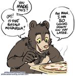  bear dialog english_text food male mammal pizza sloth_bear text willy_(artdecade) 