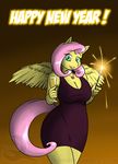  alcohol anthro anthrofied beverage blue_eyes breasts champagne champagne_glass cleavage clothed clothing dress english_text equine ethanqix female fluttershy_(mlp) friendship_is_magic glass hair horse lipstick looking_at_viewer mammal my_little_pony necklace pegasus pink_hair pony solo sparkles standing text wings 