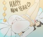  anal_beads anus avian balls blush cockatoo dovne dovne_(character) eyewear girly holidays leg_grab legs_up lying male new_year on_back penis sex_toy yellow_eyes 