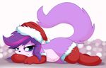  anthro canine christmas dog female fur hair hat holidays littlest_pet_shop mammal paws purple_fur purple_hair santa_hat seductive smitty_g socks solo zoe_trent 