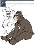  bear english_text fan male mammal nude sitting sloth_bear text thought_bubble tumblr willy_(artdecade) 